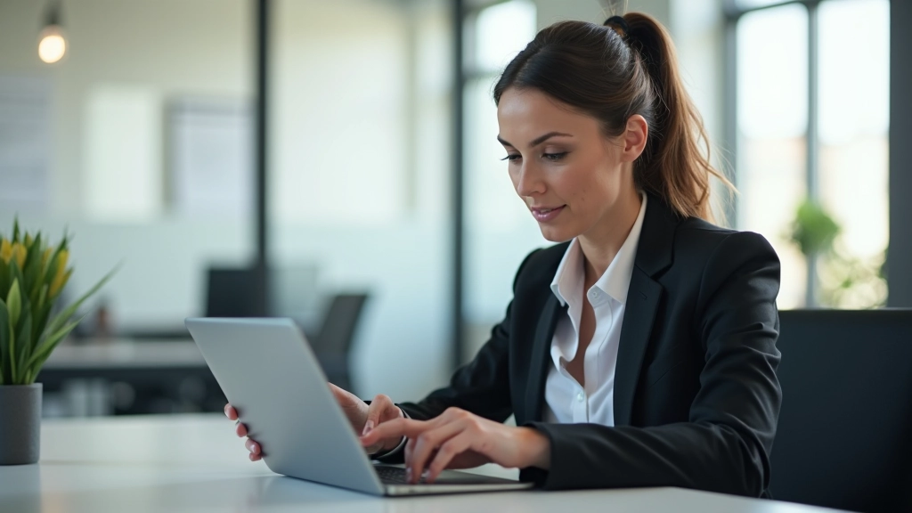 Finance professional connecting data sources and workflow components on tablet interface
