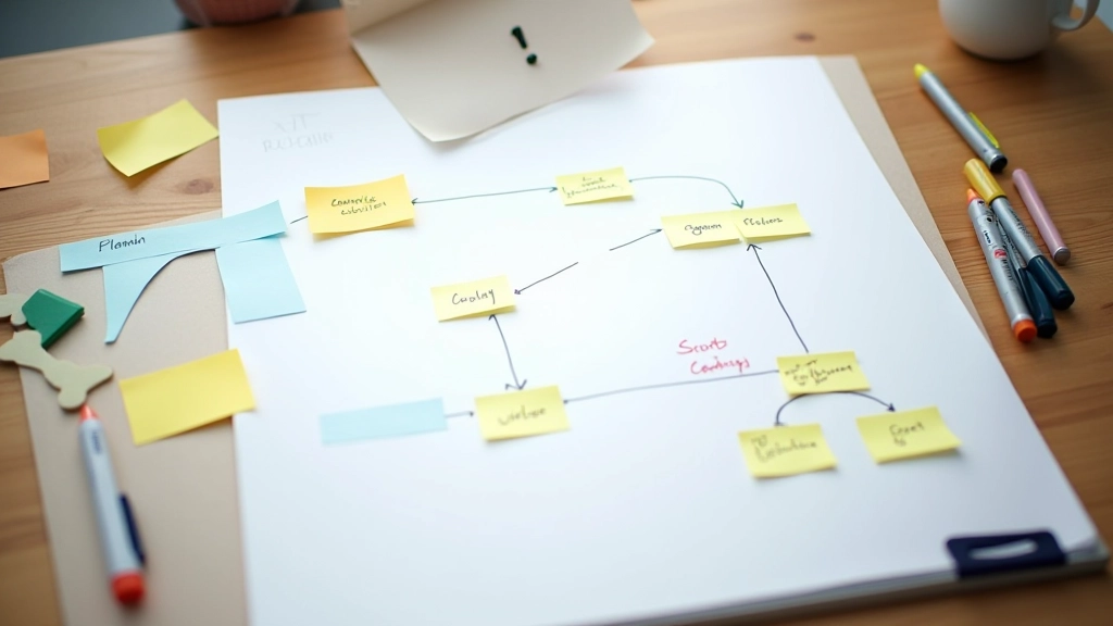 Workflow automation diagram showing invoice processing steps from receipt to payment